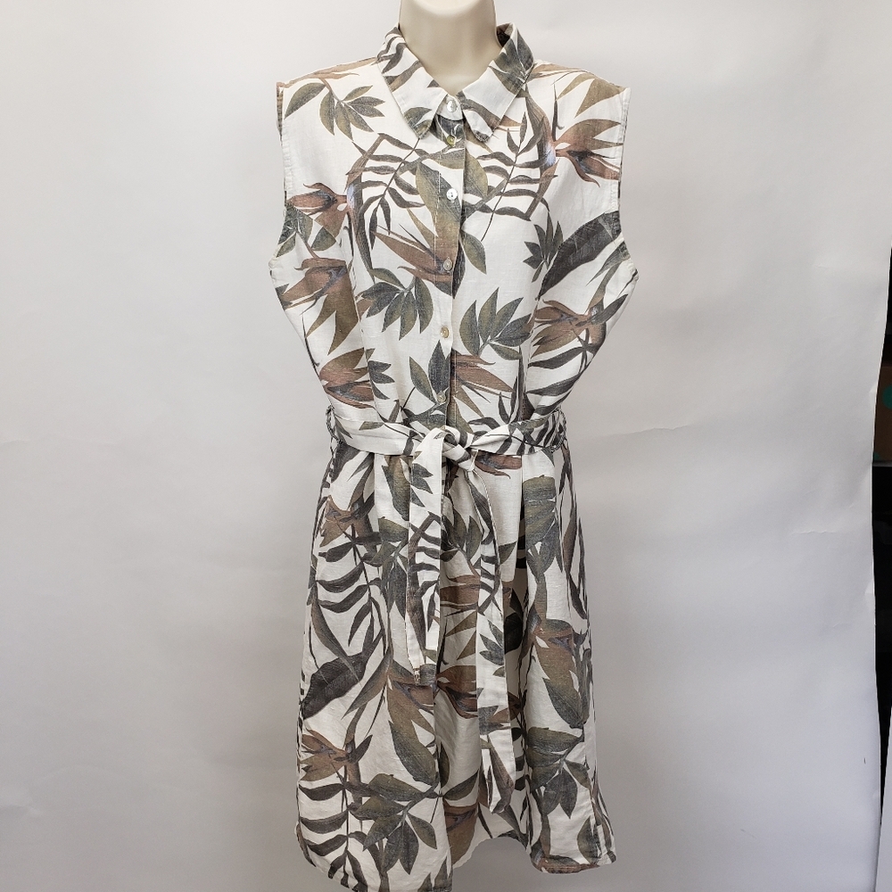 Laura Bianchi Linen Palm Shirt Dress